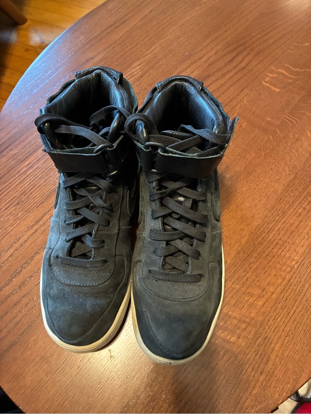 Nike John Elliott Black Suede High-Top Lace & Strap Sneakers